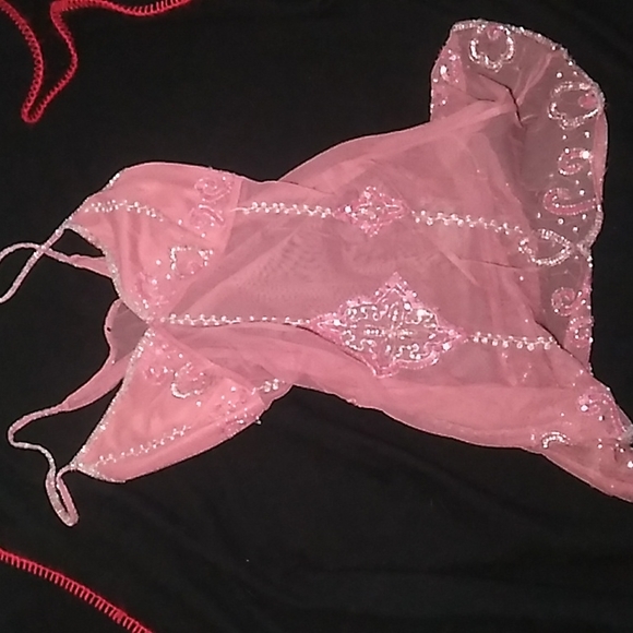 Other - Pink rose colored night gown. w/o label.  Sequence and sheer sensual appeal.